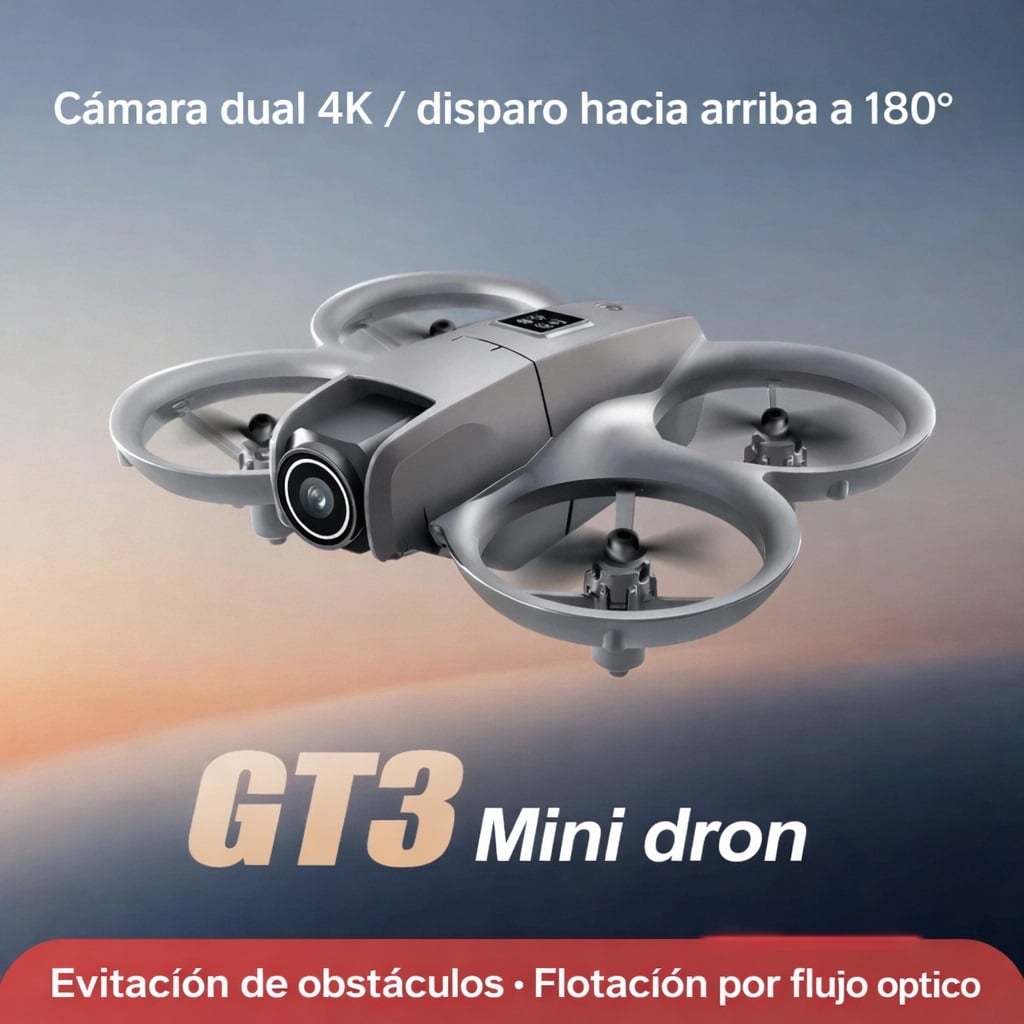 RON GT3 DOBLE CÁMARA 4K LUCES LED + CONTROL REMOTO DRONE DUAL + LENTES DE REALIDAD VIRTUAL  VR CAMERA 4K FOTO GENIEKA - 1