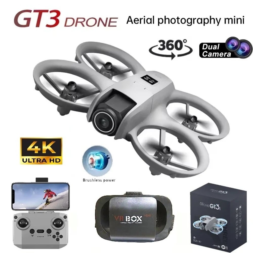 RON GT3 DOBLE CÁMARA 4K LUCES LED + CONTROL REMOTO DRONE DUAL + LENTES DE REALIDAD VIRTUAL  VR CAMERA 4K FOTO GENIEKA - 4