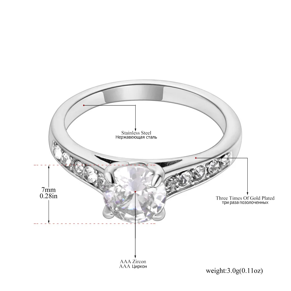 ANILLO DE COMPROMISO ROYAL SILVER ARO ELEGANTE ZIRCONIA BRILLANTE MUJER REGALO GENIEKA - 8