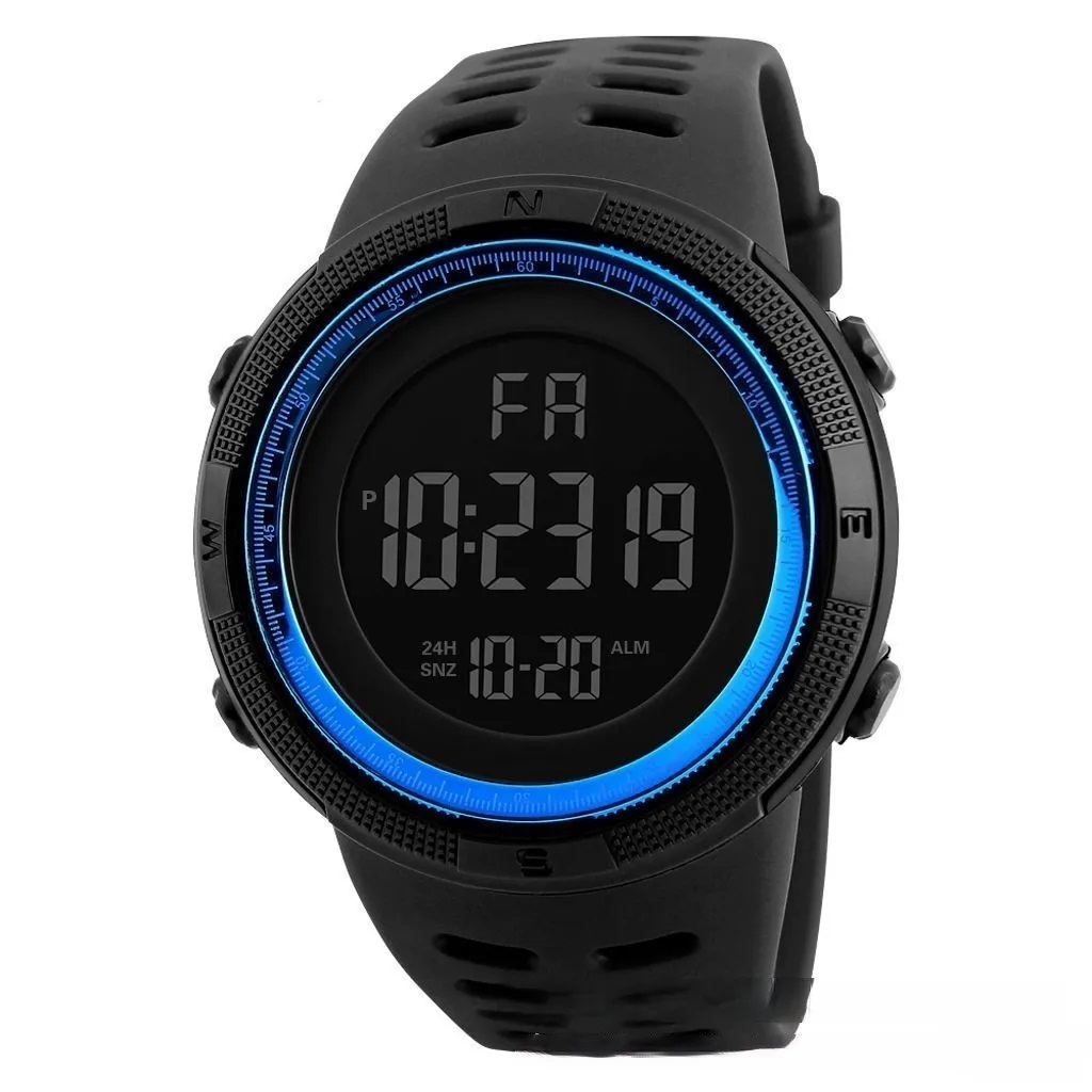 RELOJ DIGITAL HOMBRE DEPORTIVO LED NEGRO AZUL MODERNO REGALO DIA DEL PADRE PAPÁ NAVIDAD GENIEKA - 3