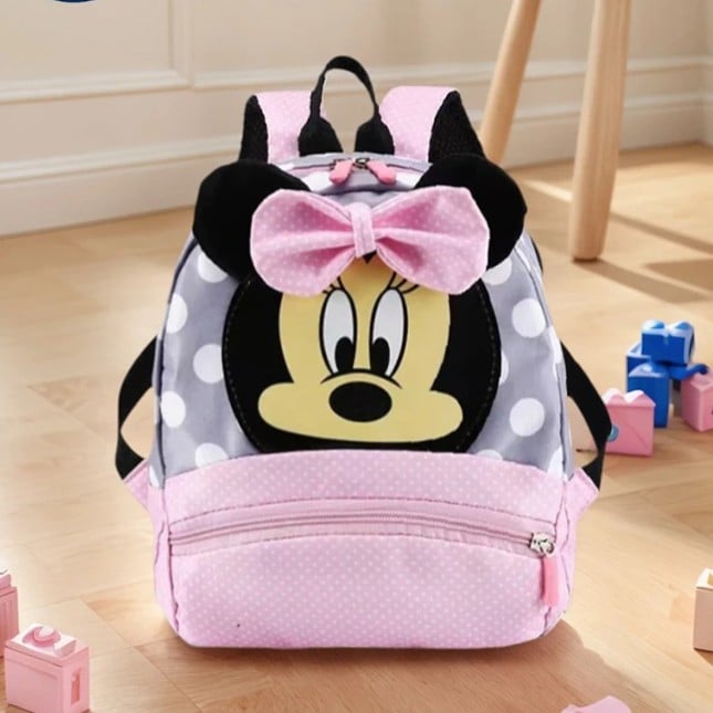 MOCHILA MINNIE MOUSE LAZO INFANTIL NIÑA MINI ESCOLAR ORGANIZADORES VERANO NAVIDAD GENIEKA - 3