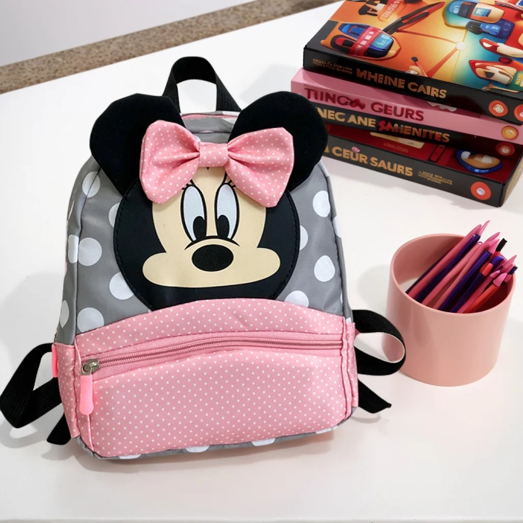 MOCHILA MINNIE MOUSE LAZO INFANTIL NIÑA MINI ESCOLAR ORGANIZADORES VERANO NAVIDAD GENIEKA - 6