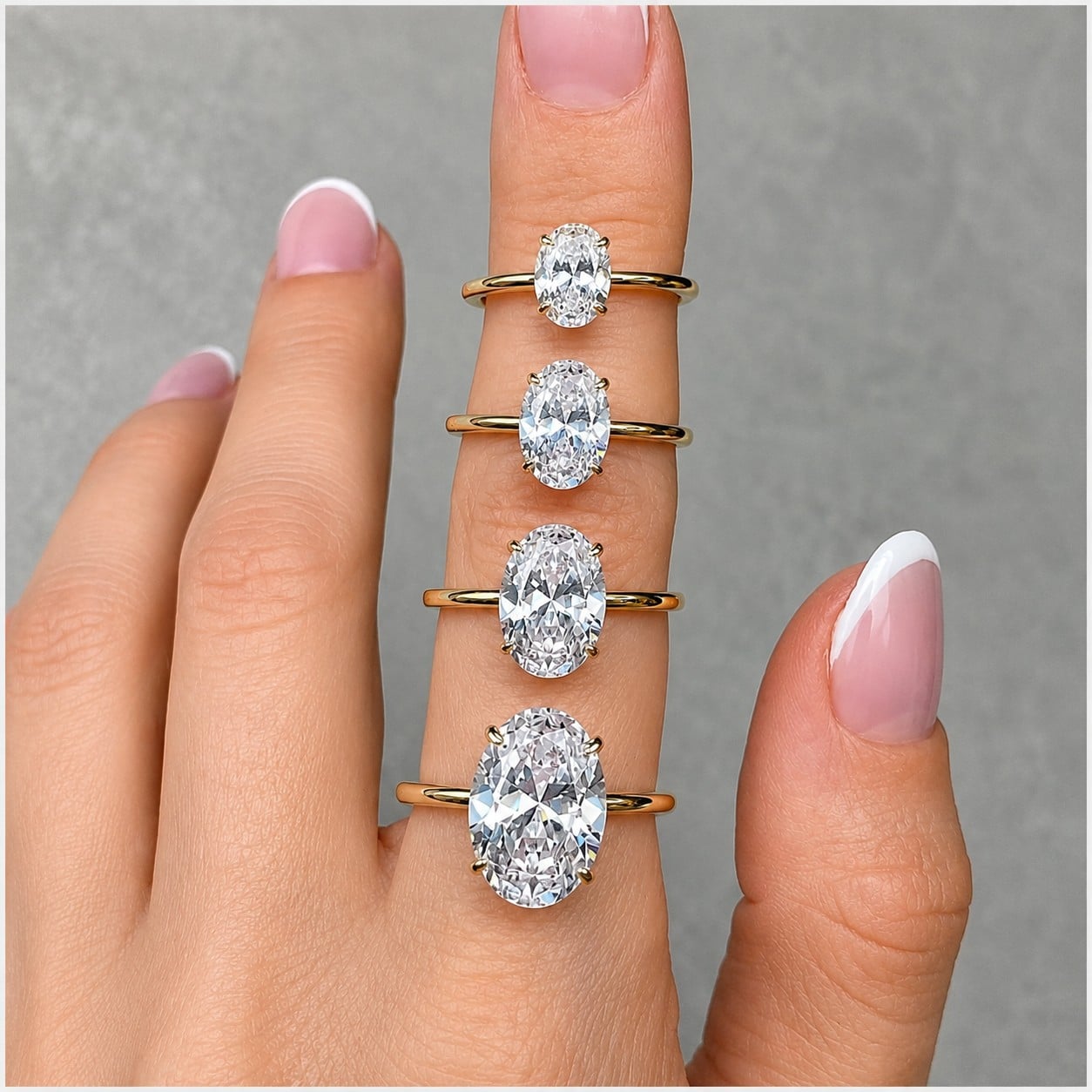 ANILLO DE COMPROMISO OVALADO BAÑADO EN ORO AMARILLO 18K ZIRCONIA CRISTAL ARO SOLITARIO TIPO DIAMANTE JOYA TENDENCIA GENIEKA - 1