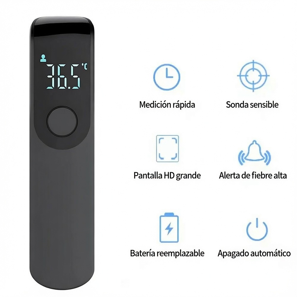 TERMÓMETRO INFRARROJO MEDIDOR DE TEMPERATURA DIGITAL SIN CONTACTO LCD REGALO DÍA DEL PADRE MADRE NAVIDAD GENIEKA - 4