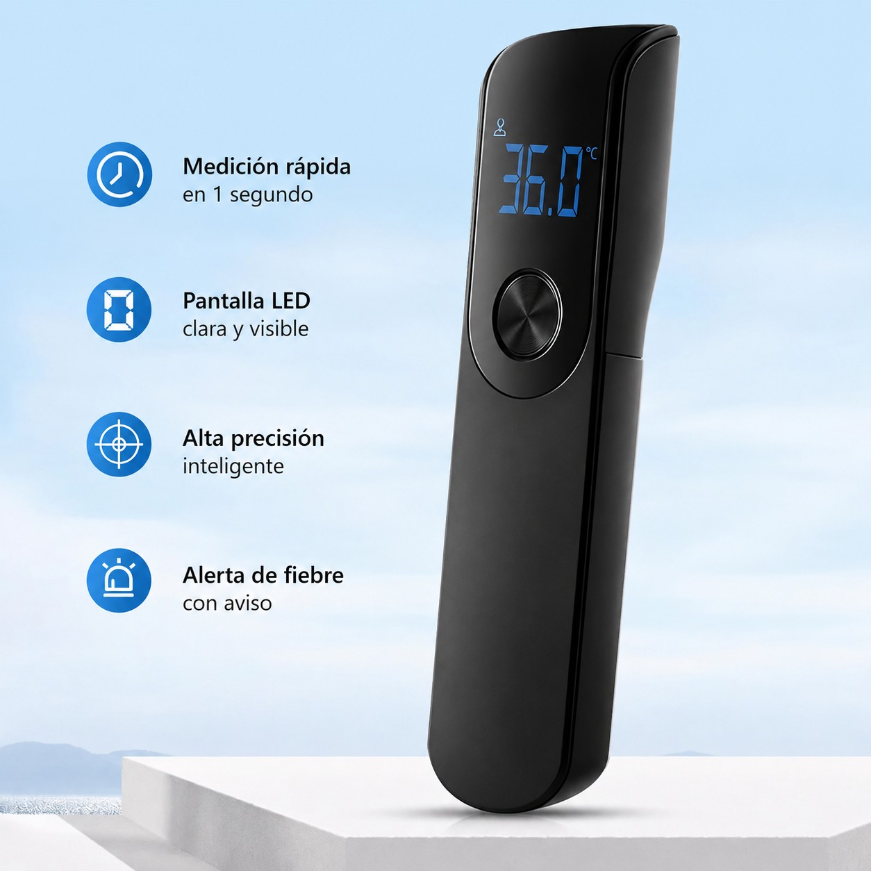 TERMÓMETRO INFRARROJO MEDIDOR DE TEMPERATURA DIGITAL SIN CONTACTO LCD REGALO DÍA DEL PADRE MADRE NAVIDAD GENIEKA - 5