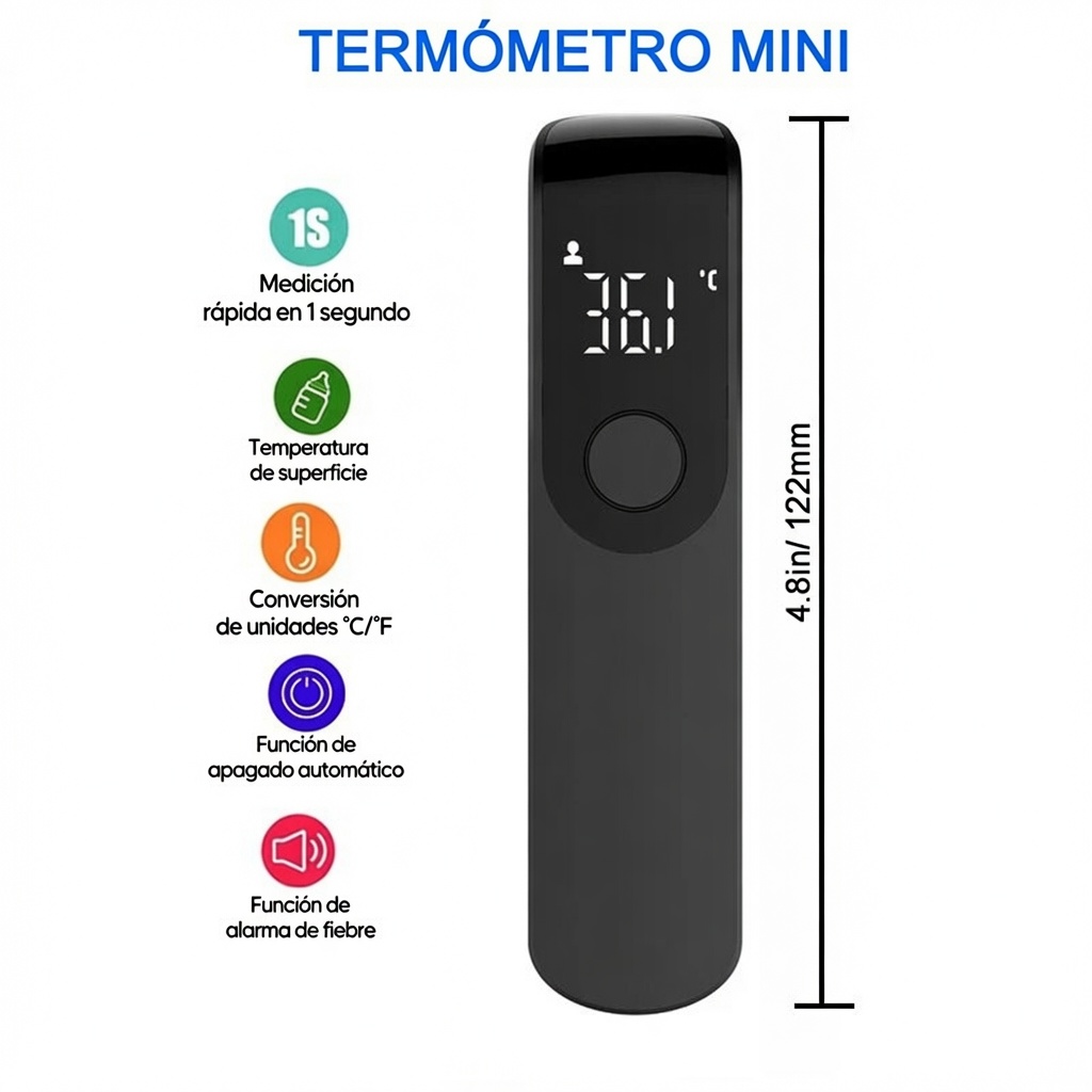 TERMÓMETRO INFRARROJO MEDIDOR DE TEMPERATURA DIGITAL SIN CONTACTO LCD REGALO DÍA DEL PADRE MADRE NAVIDAD GENIEKA - 6