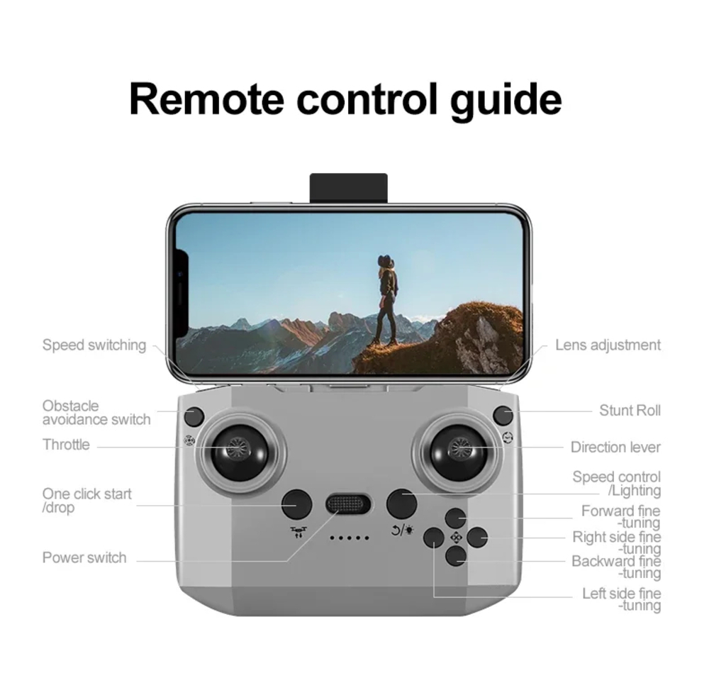 DRON GT3 DOBLE CÁMARA 4K + CONTROL REMOTO DUAL CAMERA 4K FOTO HD VIDEO LUCES LED NAVIDAD GENIEKA - 8
