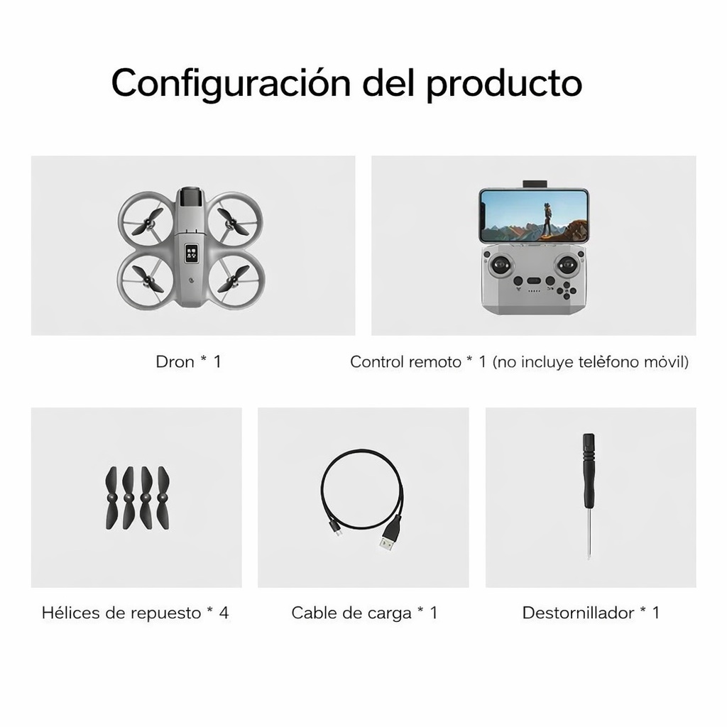 DRON GT3 DOBLE CÁMARA 4K + CONTROL REMOTO DUAL CAMERA 4K FOTO HD VIDEO LUCES LED NAVIDAD GENIEKA - 9