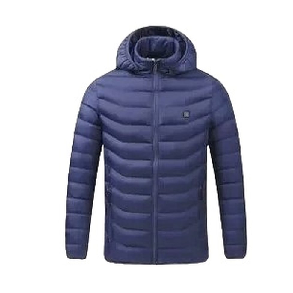 CASACA TÉRMICA CALENTADOR IMPERMEABLE HOMBRE AZUL CHAQUETA ABRIGO INTELIGENTE CALEFACTORA CAPUCHA INVIERNO GENIEKA - 2
