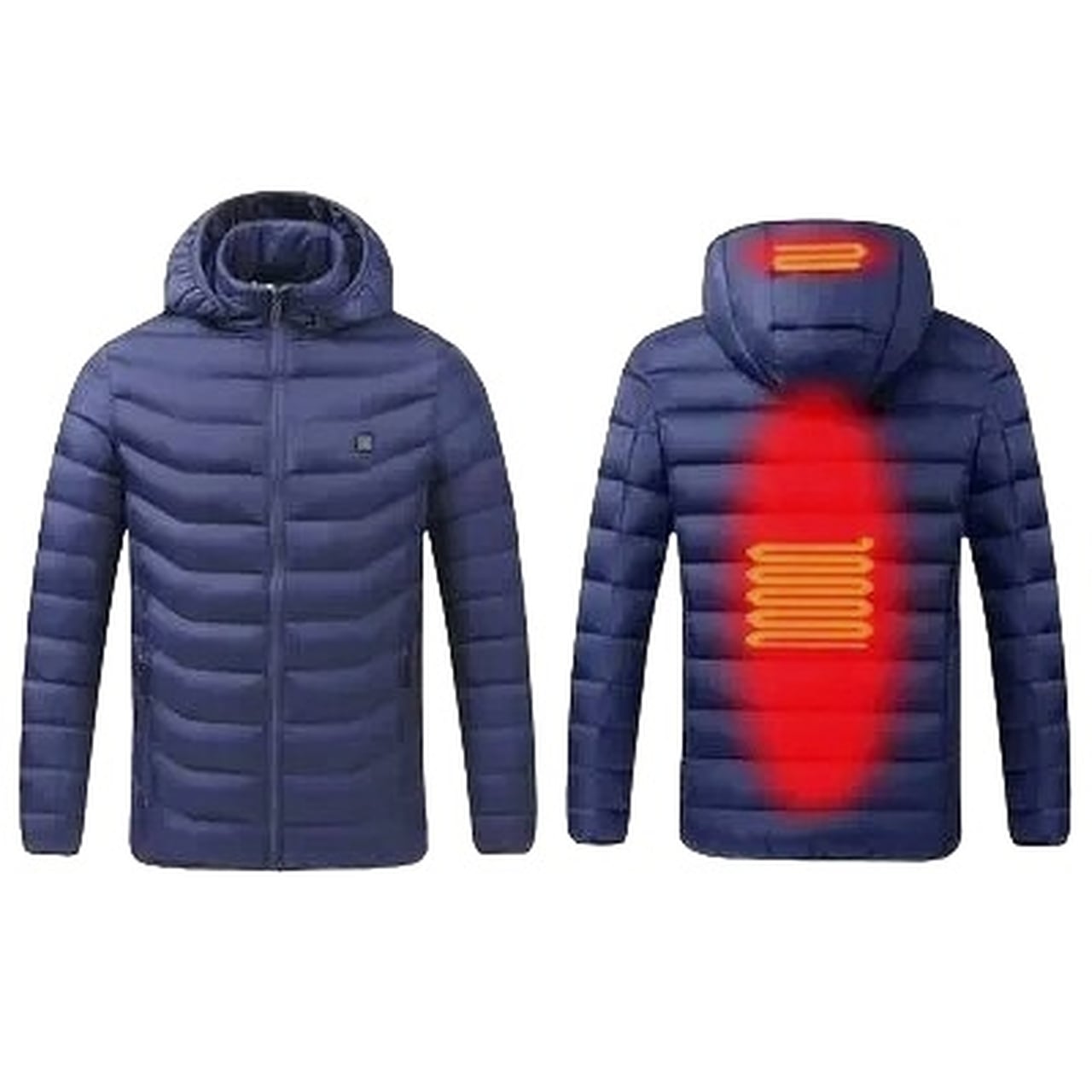 CASACA TÉRMICA CALENTADOR IMPERMEABLE HOMBRE AZUL CHAQUETA ABRIGO INTELIGENTE  CALEFACTORA CAPUCHA INVIERNO GENIEKA - 3