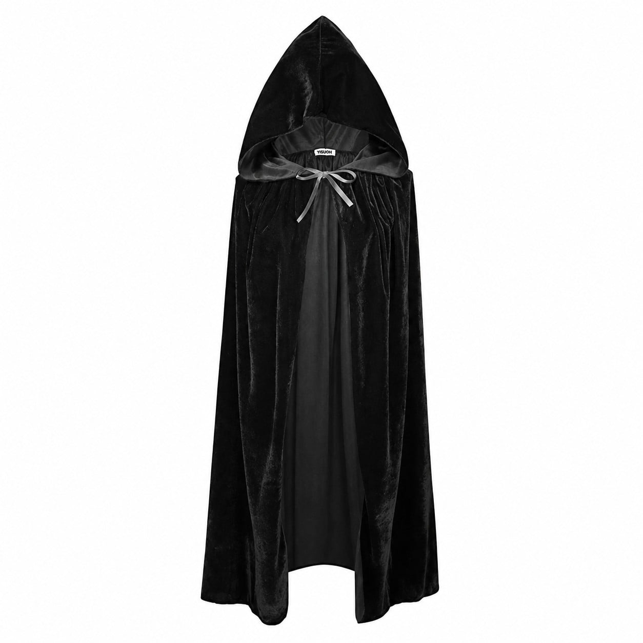CAPA DE TERCIOPELO 60 CM NIÑOS CON CAPUCHA NEGRA MEDIEVAL BRUJA VAMPIRO WICCA REGALO DISFRAZ NAVIDAD HALLOWEEN GENIEKA - 5