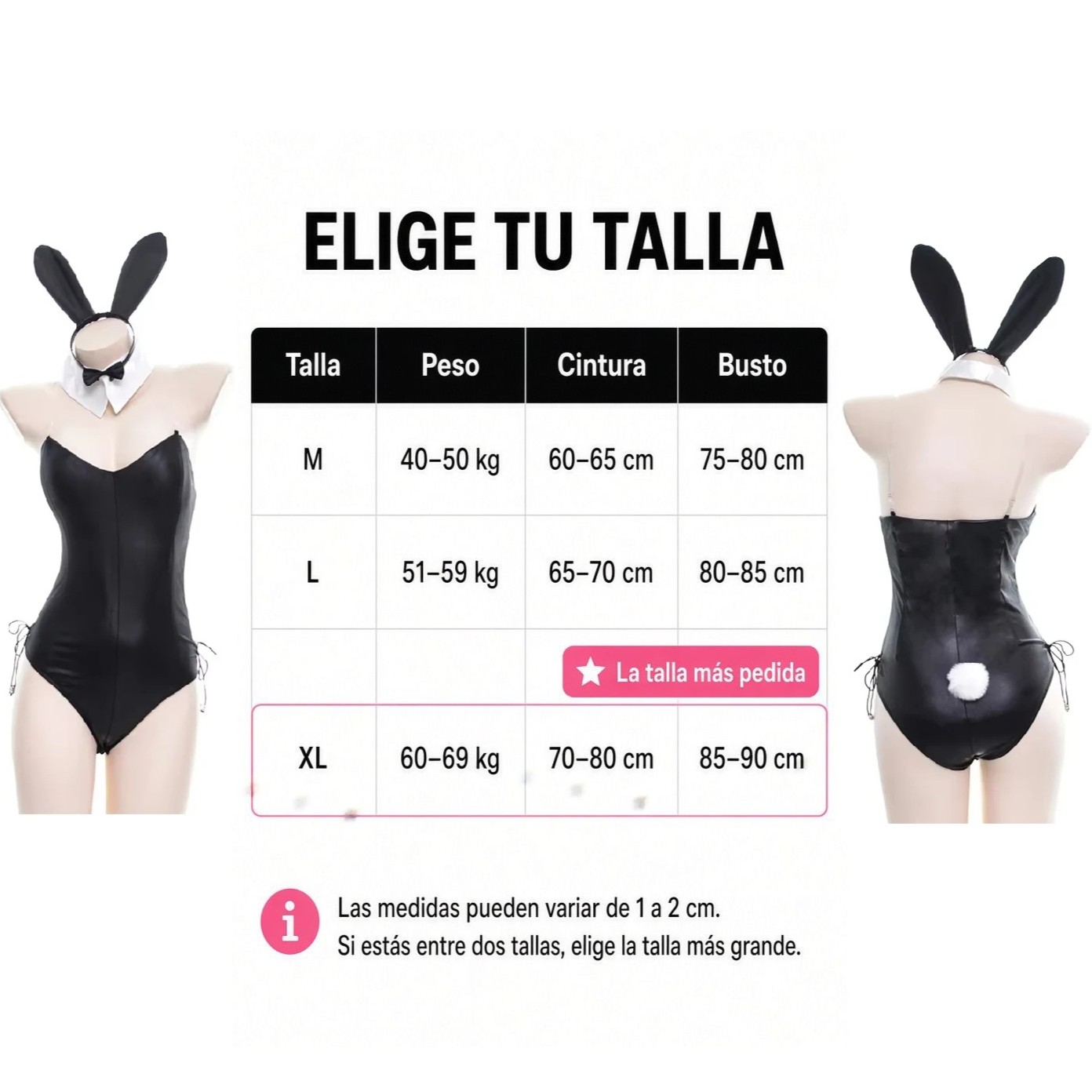 DISFRAZ CONEJITA SAKURAJIMA MAI CORSET NEGRO + OREJAS + CUELLO LAZO + MUÑEQUERAS + MEDIAS SEXY BODY NAVIDAD HALLOWEEN GENIEKA - 10