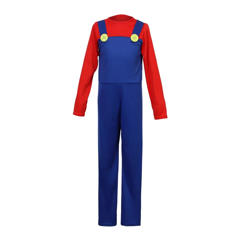 SET DISFRAZ MARIO BROS + GORRA + GUANTES + BIGOTE NIÑO NIÑA MONO ANIME JUEGO ROL COSPLAY REGALO NAVIDAD HALLOWEEN GENIEKA - 4