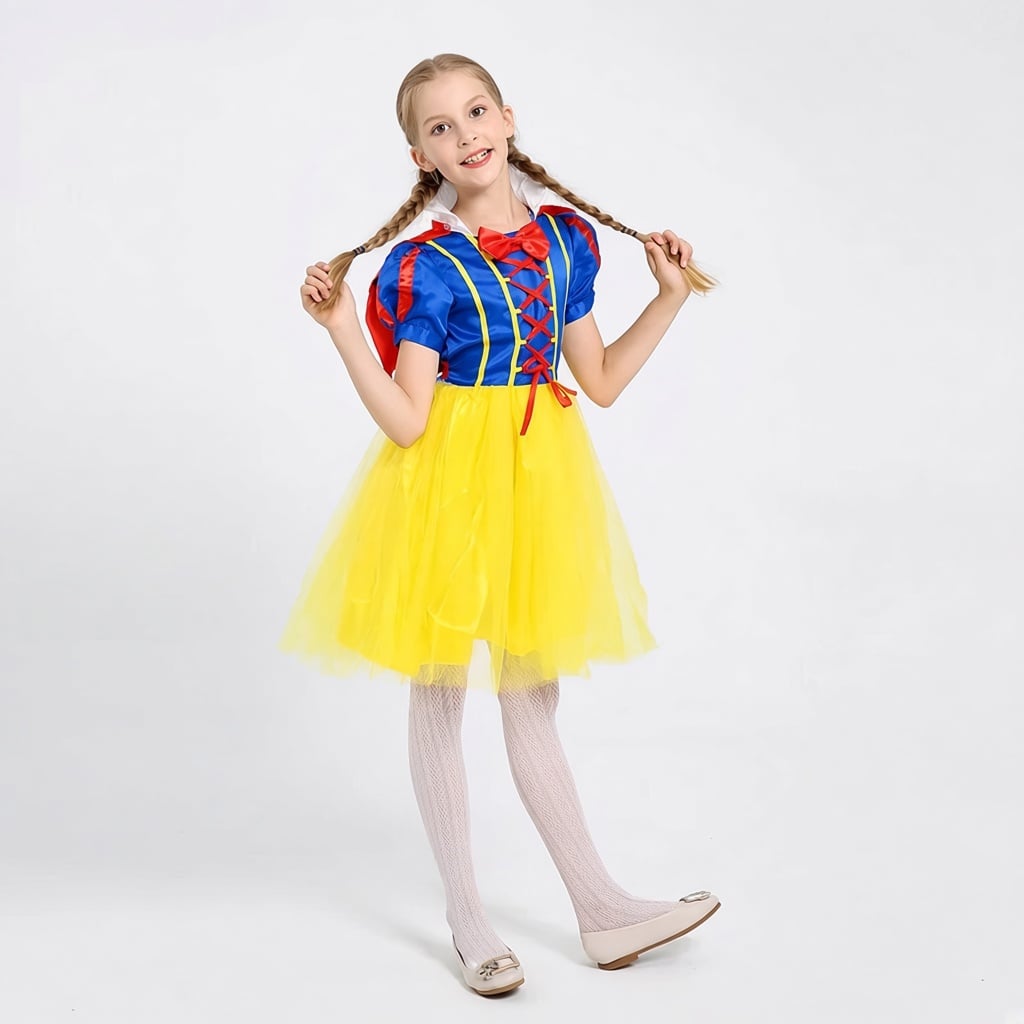 VESTIDO BLANCANIEVES SNOW WHITE NIÑAS DISFRAZ PRINCESA CUMPLEAÑOS REGALO NAVIDAD MODA HALLOWEEN GENIEKA - 2