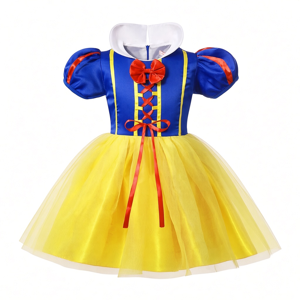 VESTIDO DISFRAZ PRINCESA BLANCANIEVES SNOW WHITE  ROJO NIÑAS HALLOWEEN COSPLAY REGALO NAVIDAD HALLOWEEN GENIEKA - 3