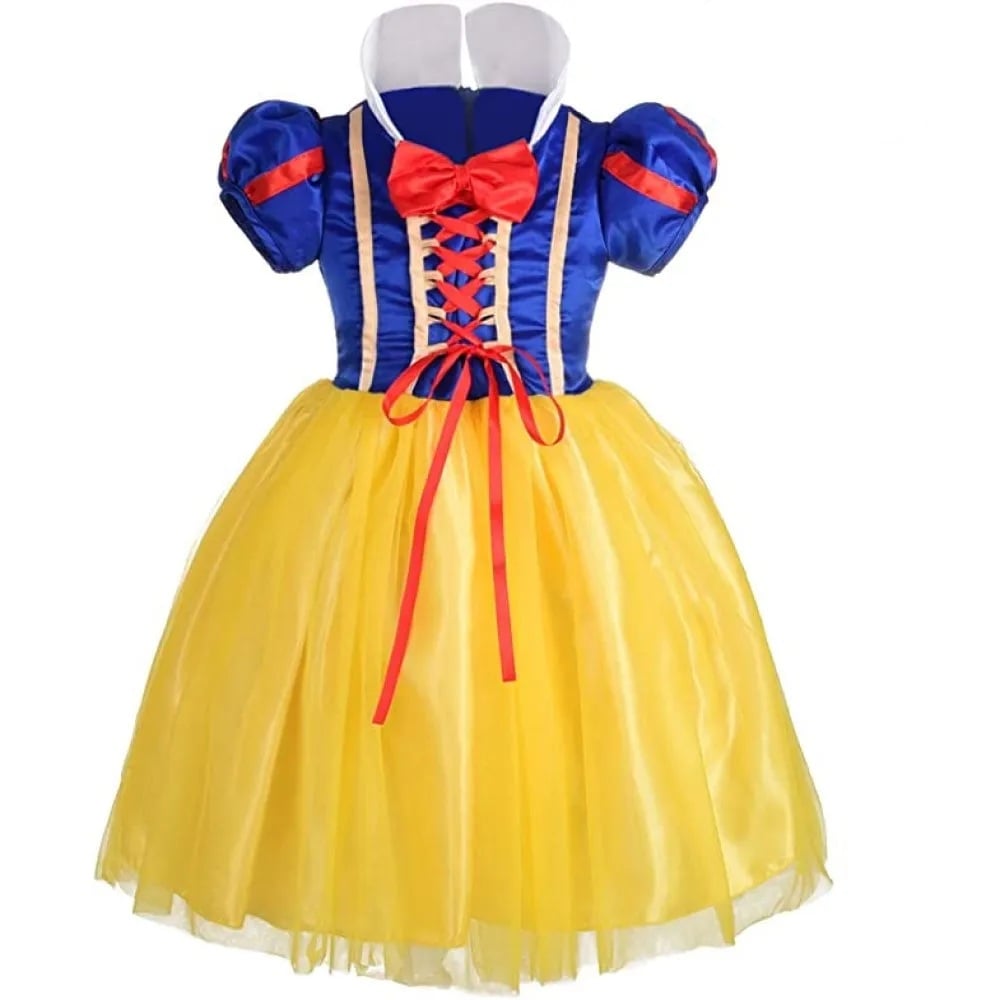 VESTIDO DISFRAZ PRINCESA BLANCANIEVES SNOW WHITE  ROJO NIÑAS HALLOWEEN COSPLAY REGALO NAVIDAD HALLOWEEN GENIEKA - 4