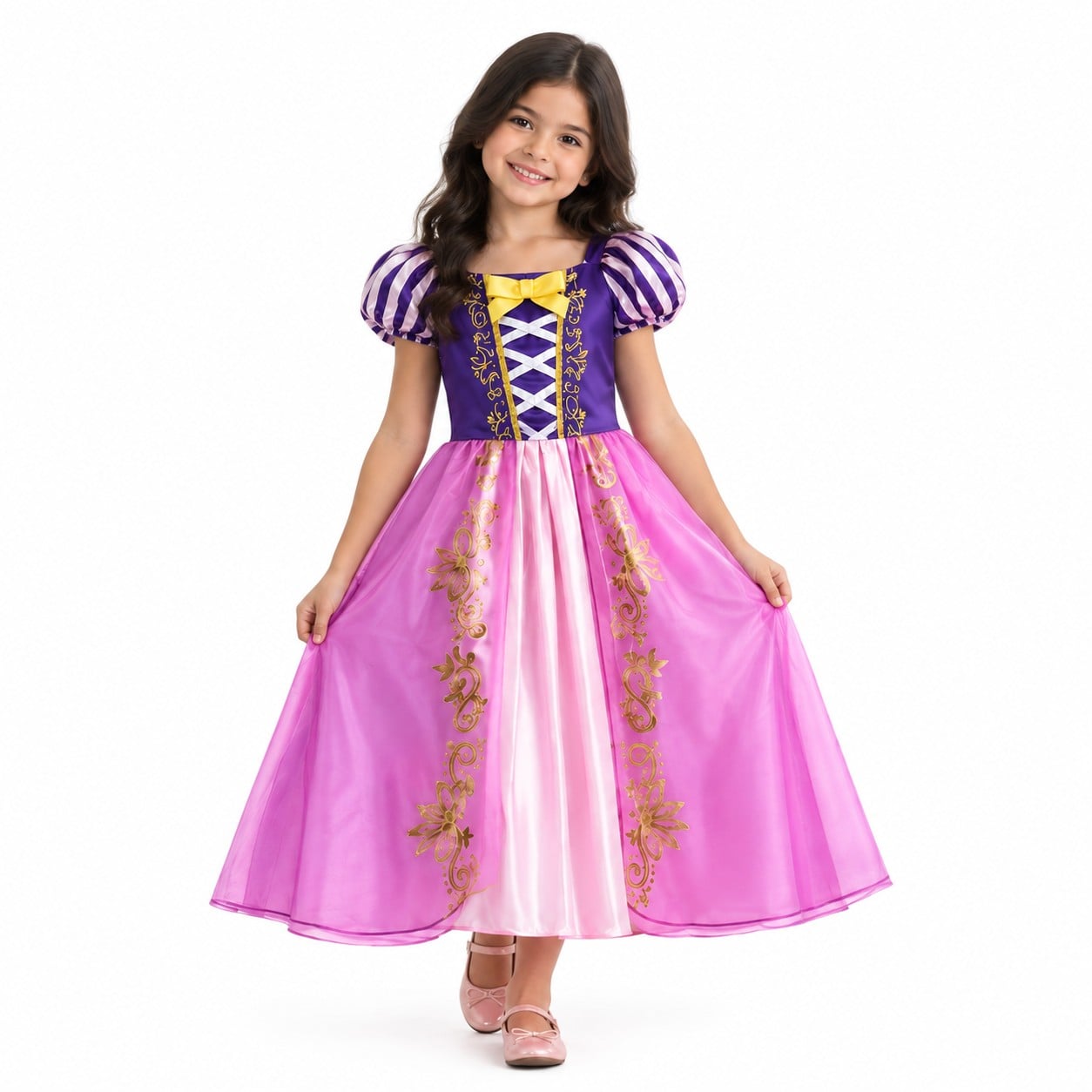 DISFRAZ RAPUNZEL MORADO ROSA NIÑA VESTIDO PRINCESA FIESTA CUMPLEAÑOS HALLOWEEN COSPLAY REGALO NAVIDAD HALLOWEEN GENIEKA - 1
