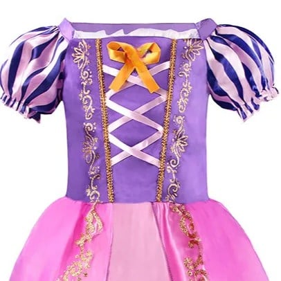 VESTIDO DISFRAZ PRINCESA MORADO ROSA + CORONA + VARITA NIÑA CUMPLEAÑOS FANTASÍA REGALO NAVIDAD HALLOWEEN GENIEKA - 6