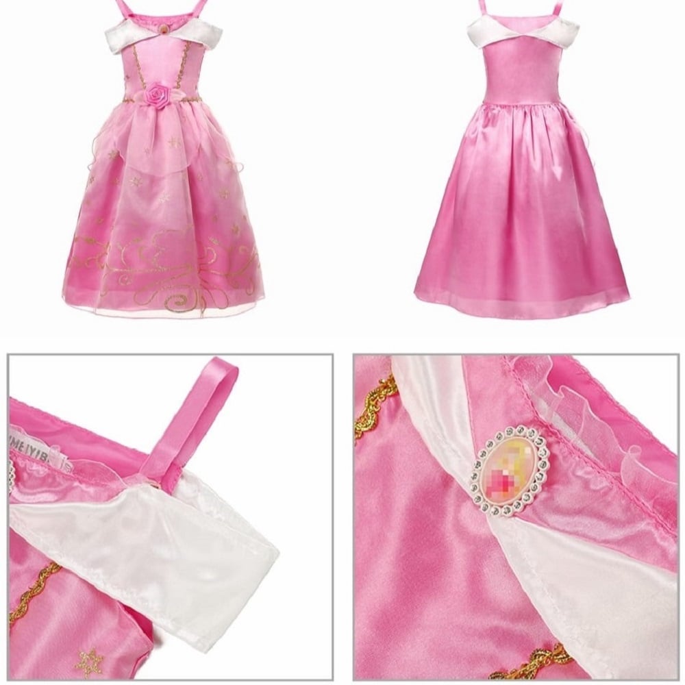 VESTIDO DISFRAZ BELLA DURMIENT+ CORONA + VARITA ROSADO NIÑAS ACCESORIOS DISFRAZ REGALO NAVIDAD HALLOWEEN GENIEKA - 7