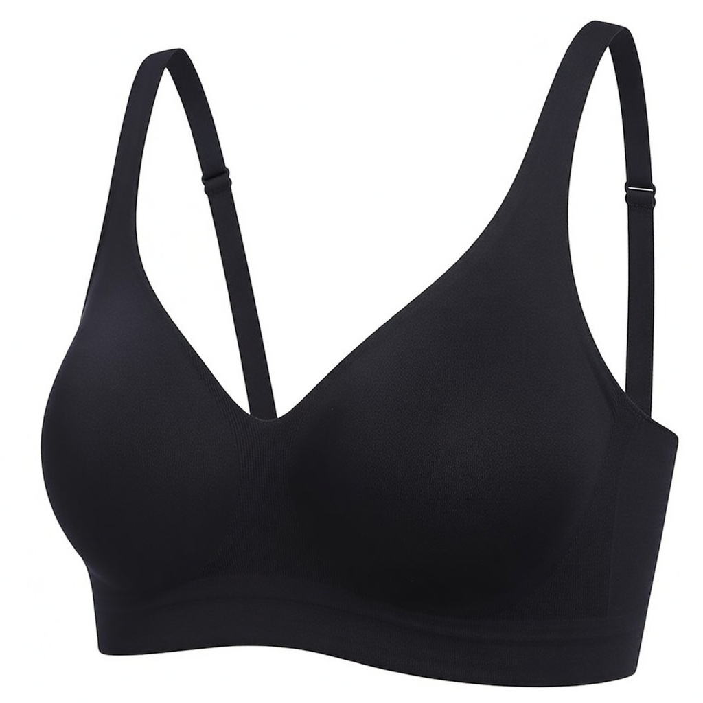 BRASIER PUSH UP NEGRO SIN COSTURAS ULTRALIGERO DEPORTIVO SIN ARO COPAS SUAVES INVISIBLE GENIEKA - 4