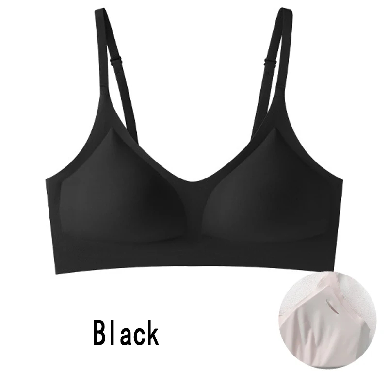 BRASIER PUSH UP NEGRO SIN COSTURAS ULTRALIGERO DEPORTIVO SIN ARO COPAS SUAVES INVISIBLE GENIEKA - 5