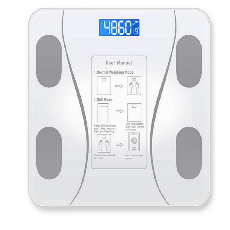 BALANZA INTELIGENTE BLUETOOH PESO 180 KG BLANCO - 2