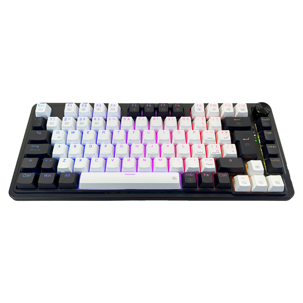 TECLADO REDRAGON UCALPRO-RGB WIRELESS SPANISH K673WB WHITE/BLACK - 2