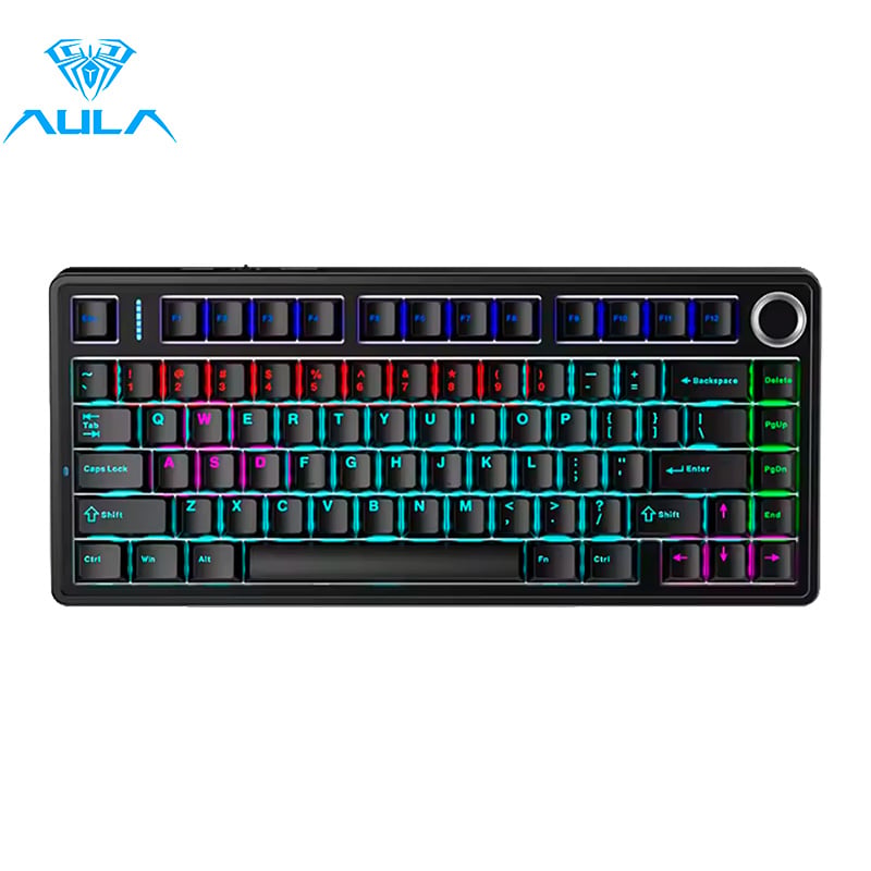 TECLADO AULA F75 RAINBOW CABLEADO INGLÉS BLACK - RED SWITCH - 2