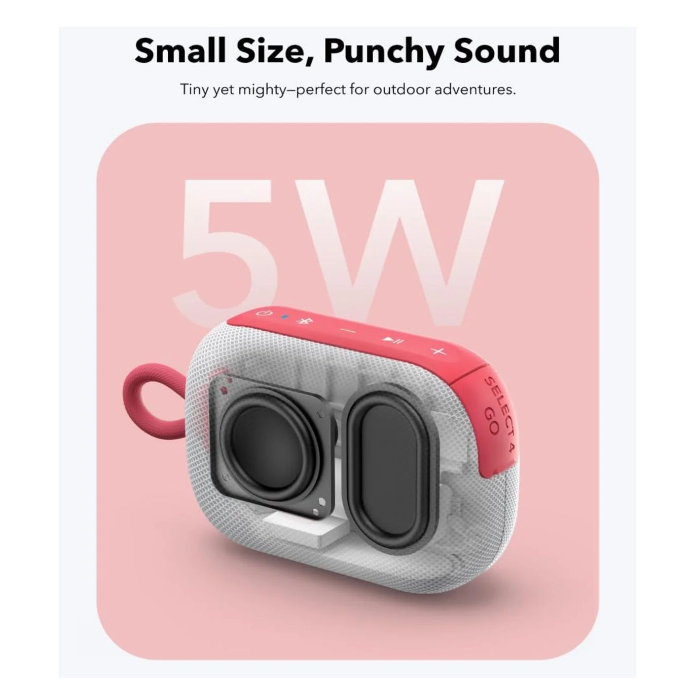 PARLANTE SOUNDCORE SELECT 4 GO BLANCO/ROJO 5W IP67 20HR BT - 5