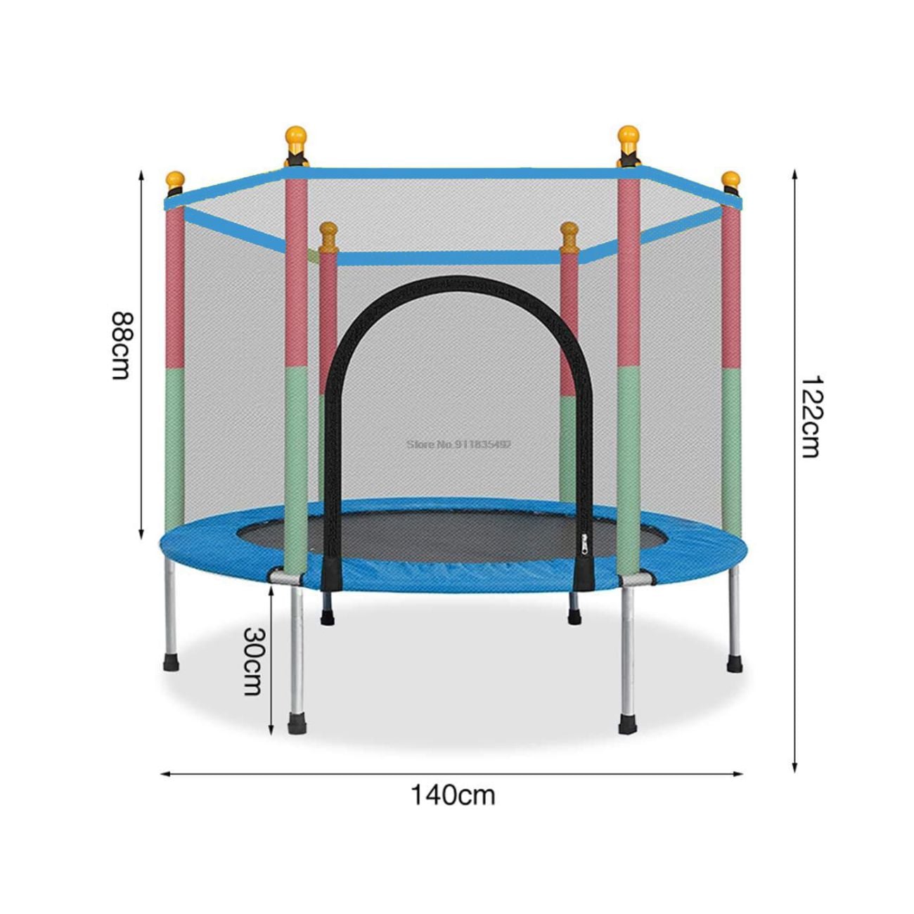 CAMA SALTARINA TRAMPOLIN 1.4 M BASE AZUL - 1