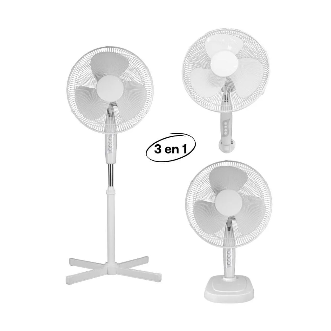 VENTILADOR ORANGE DE PIE 3 EN 1 FS40-24 BLANCO 3 VELOCIDADES - 3