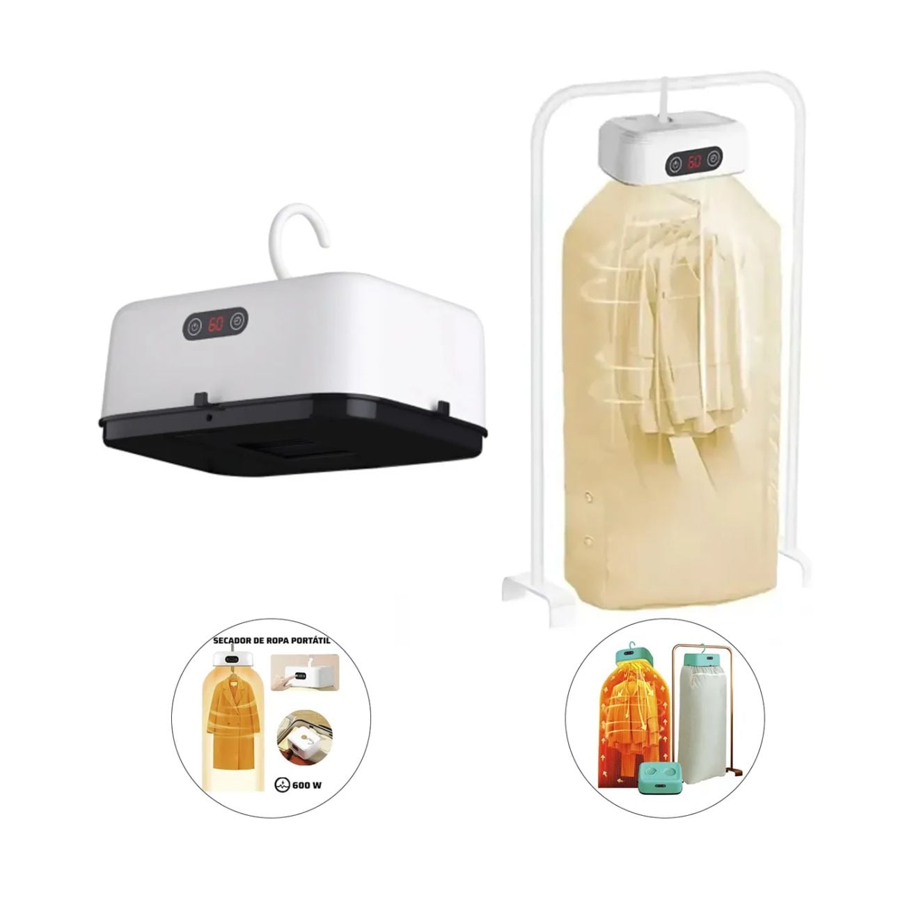 SECADORA DE ROPA PORTATIL 220W PANTALLA DIGITAL - 1