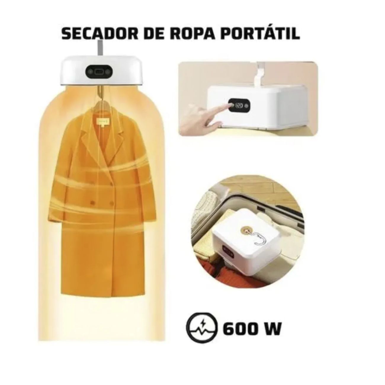 SECADORA DE ROPA PORTATIL 220W PANTALLA DIGITAL - 2
