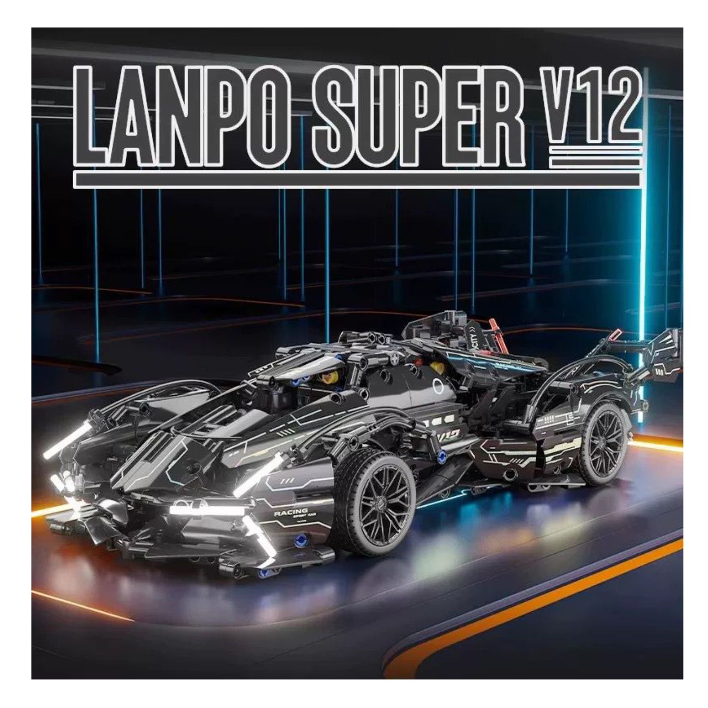 LEGO AUTO CARRO DEPORTIVO DE LUJO A BATERIA Y CONTROL REMOTO NEGRO JZH-014 - 2