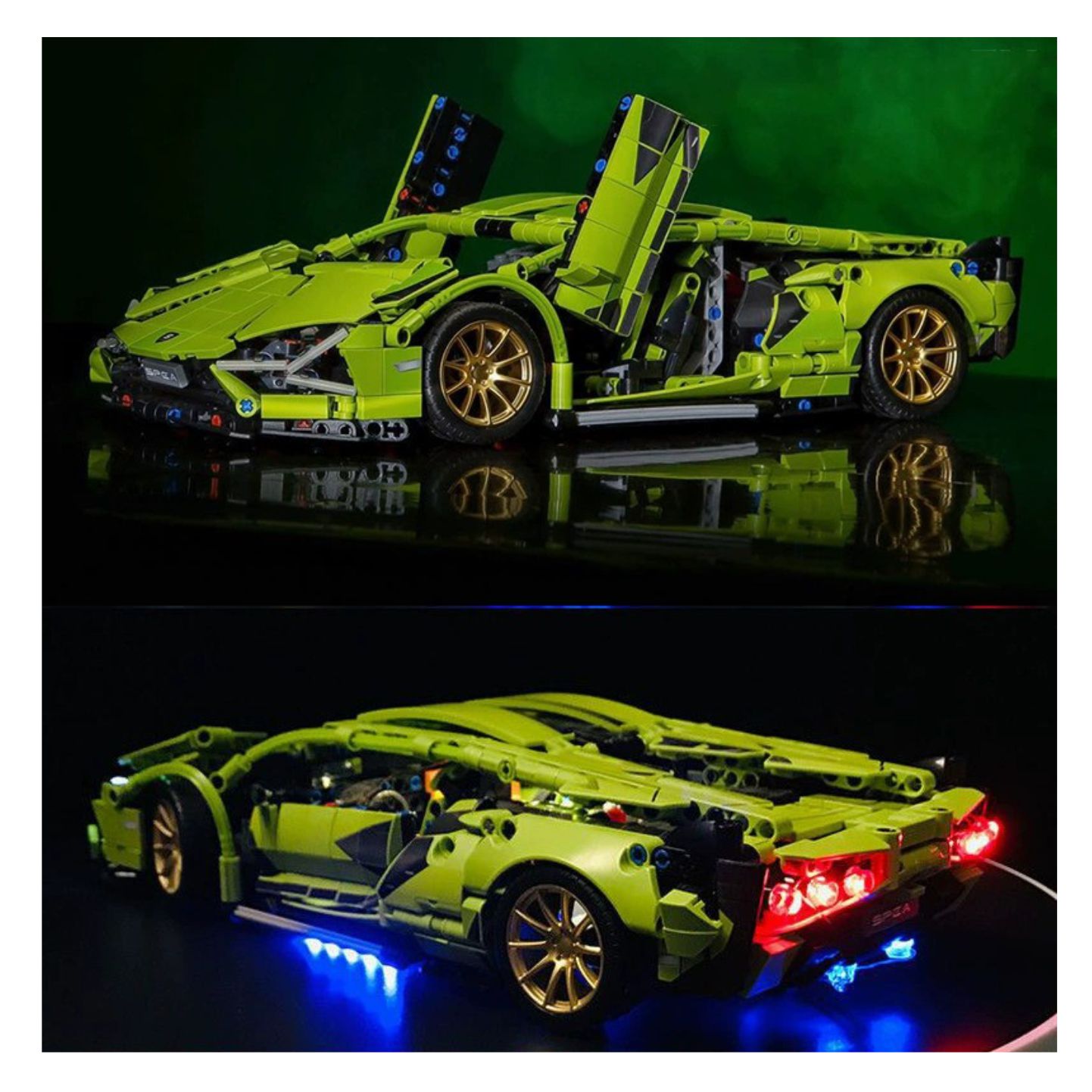LEGO AUTO CARRO DEPORTIVO DE LUJO A BATERIA Y CONTROL REMOTO VERDE FLUORESCENTE - 3