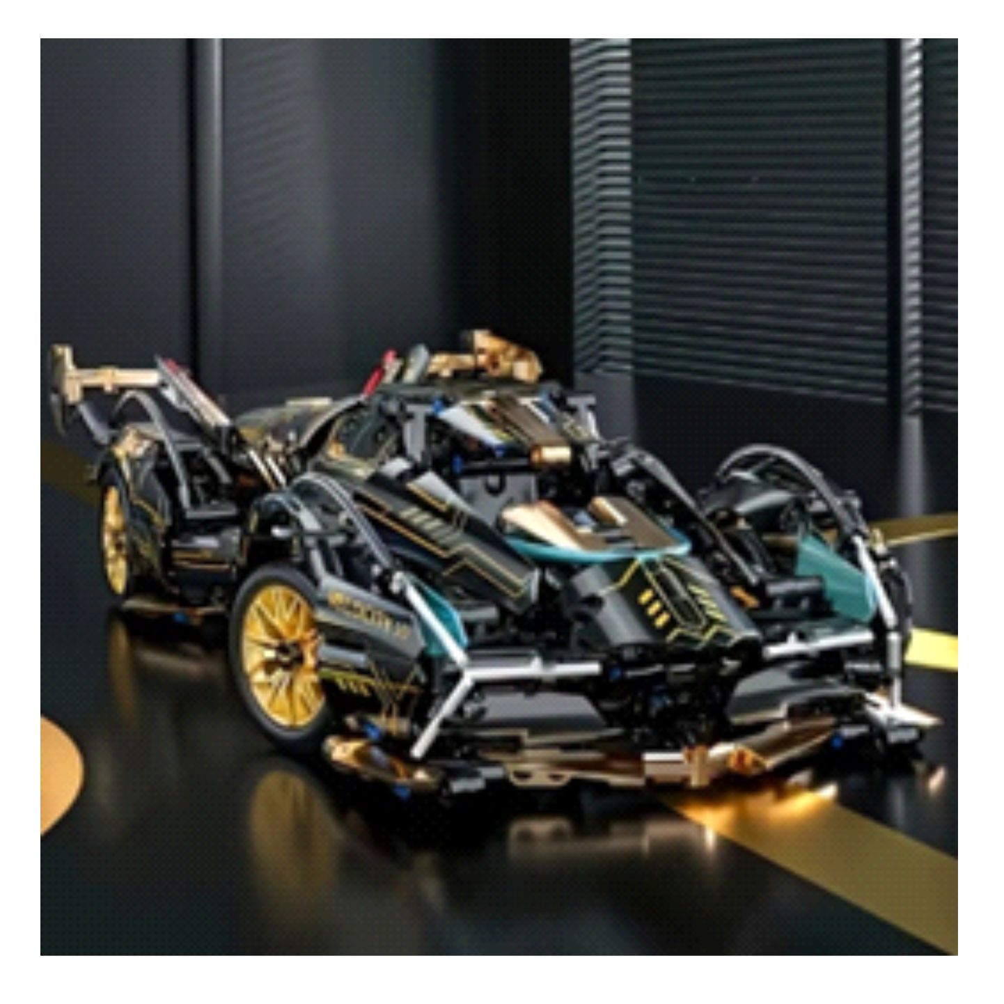 LEGO AUTO CARRO DEPORTIVO DE LUJO A BATERIA Y CONTROL REMOTO NEGRO DORADO JZH-015 - 2