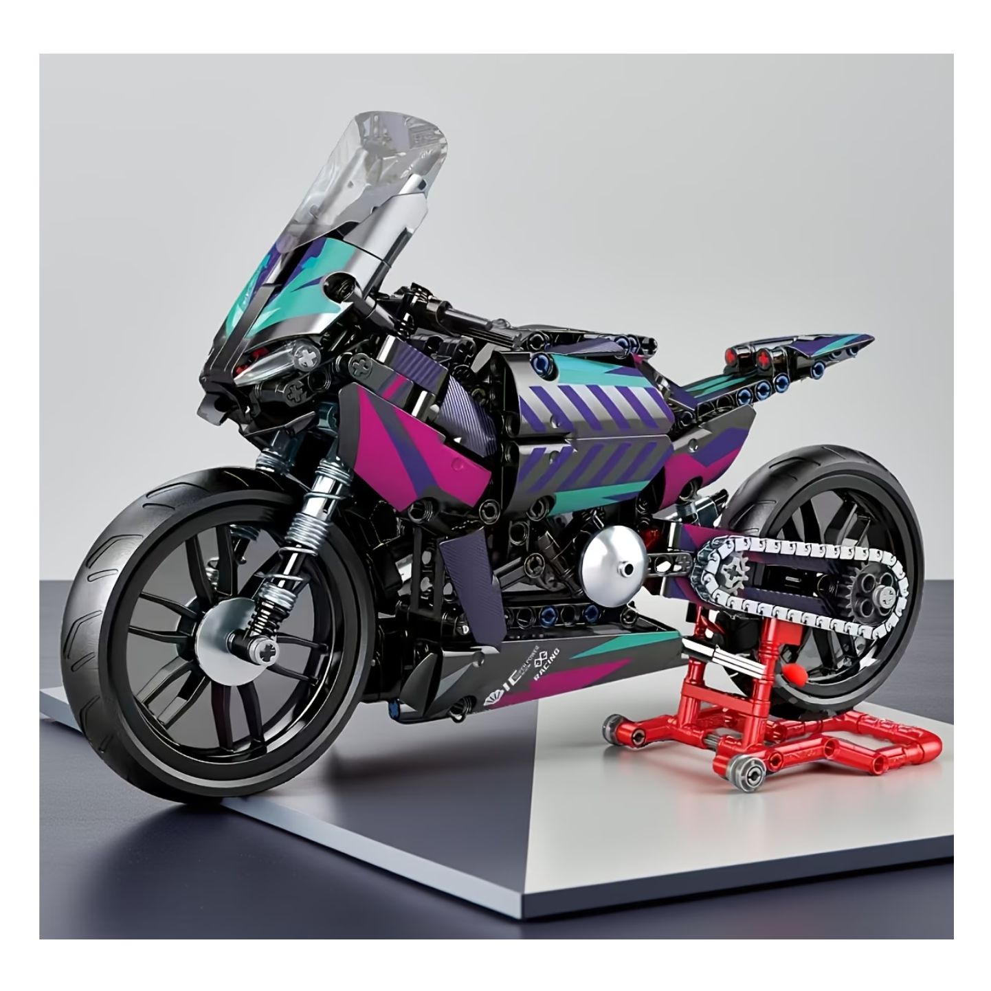 LEGO MOTOCICLETA QM00204 CON BASE MULTICOLOR - 1