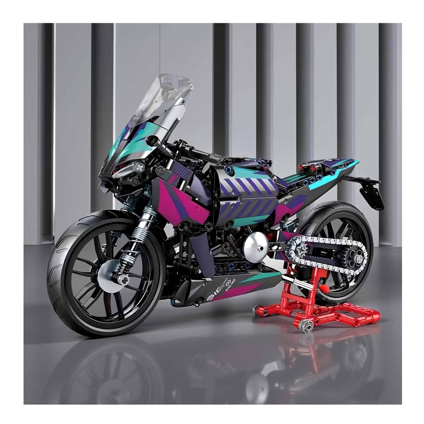 LEGO MOTOCICLETA QM00204 CON BASE MULTICOLOR - 2