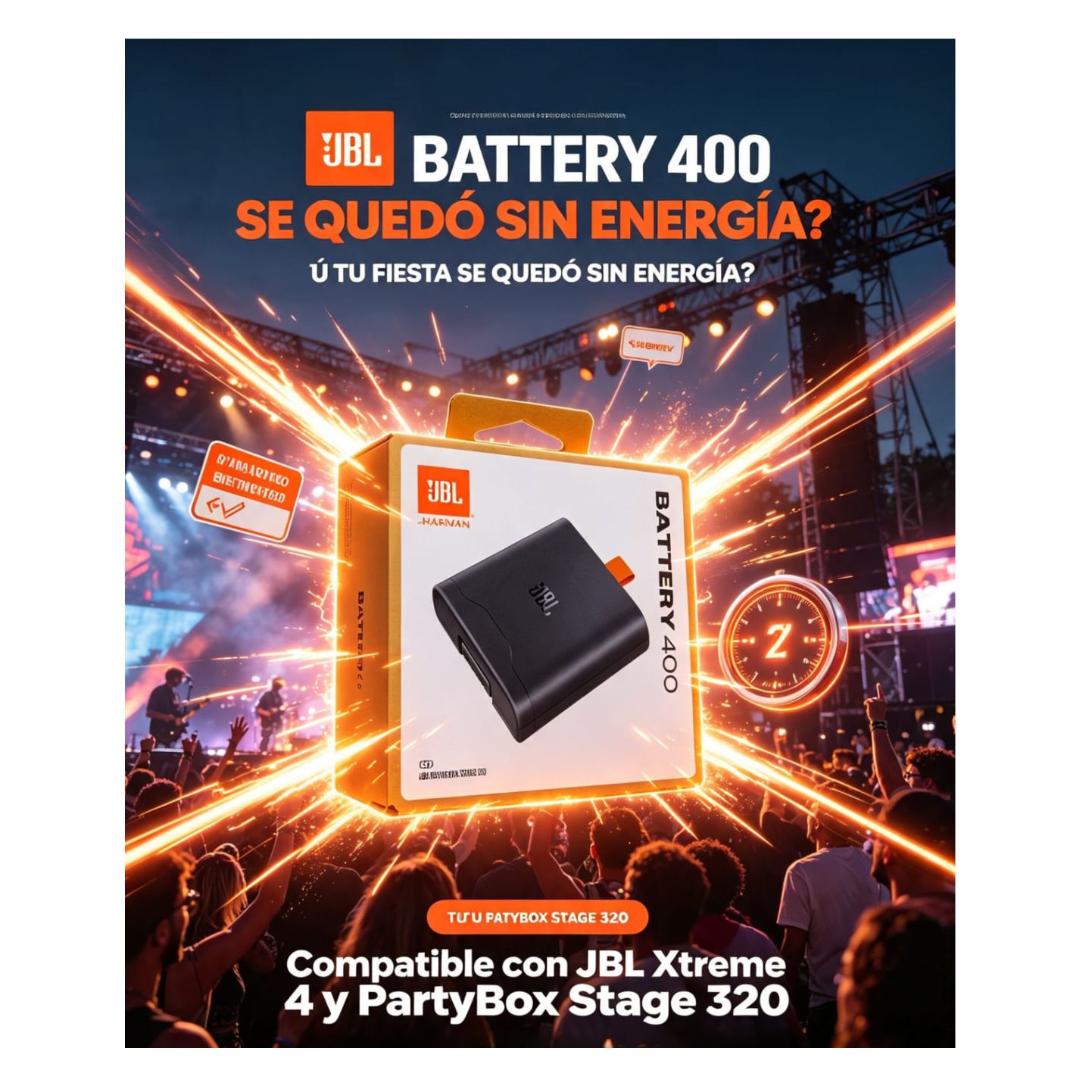 BATERIA JBL BATTERY 400 18HR PARA PARLANTE STAGE 320 Y XTREME 4 - 6