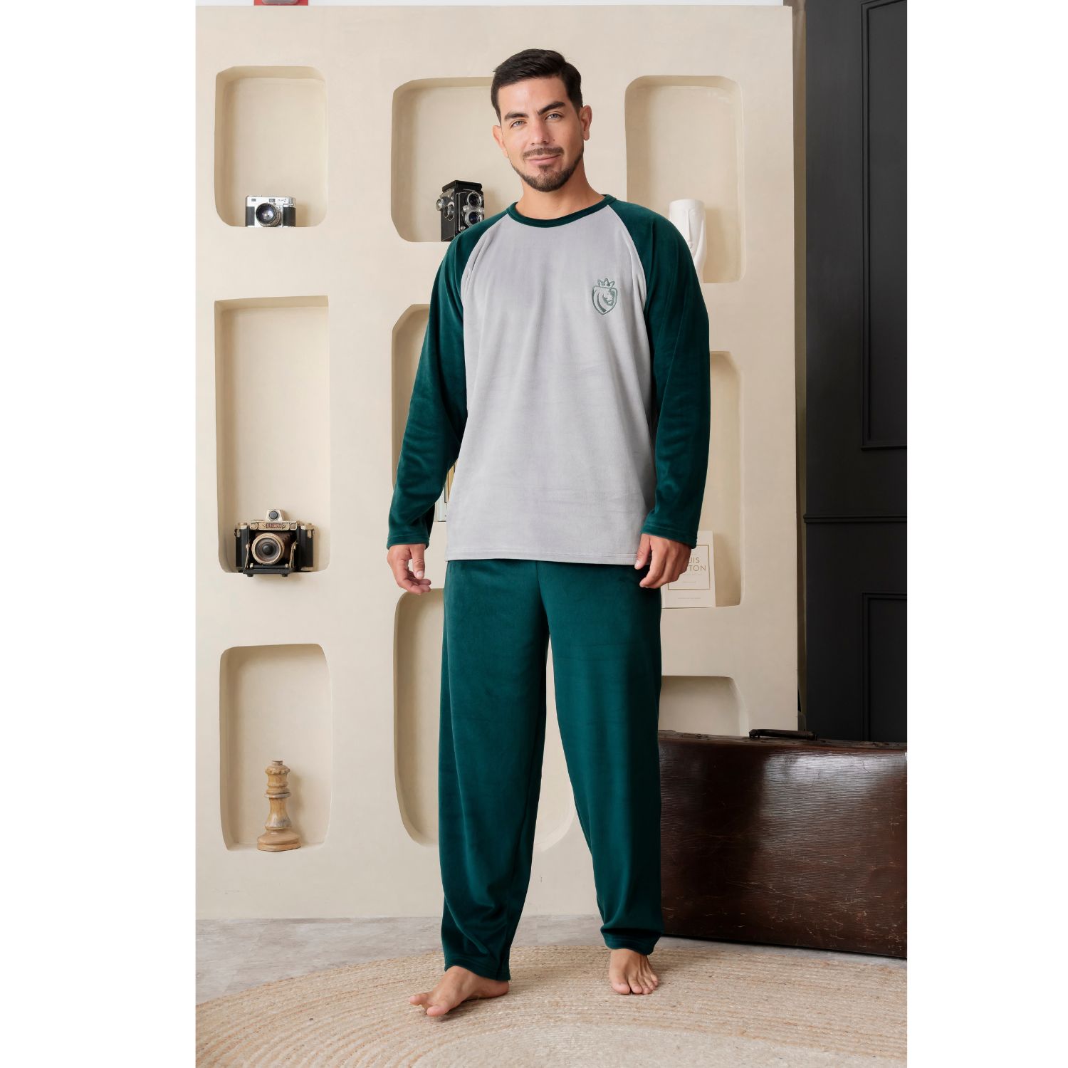 PIJAMA HOMBRE BONNIE BUZO INVIERNO  VERDE - 1