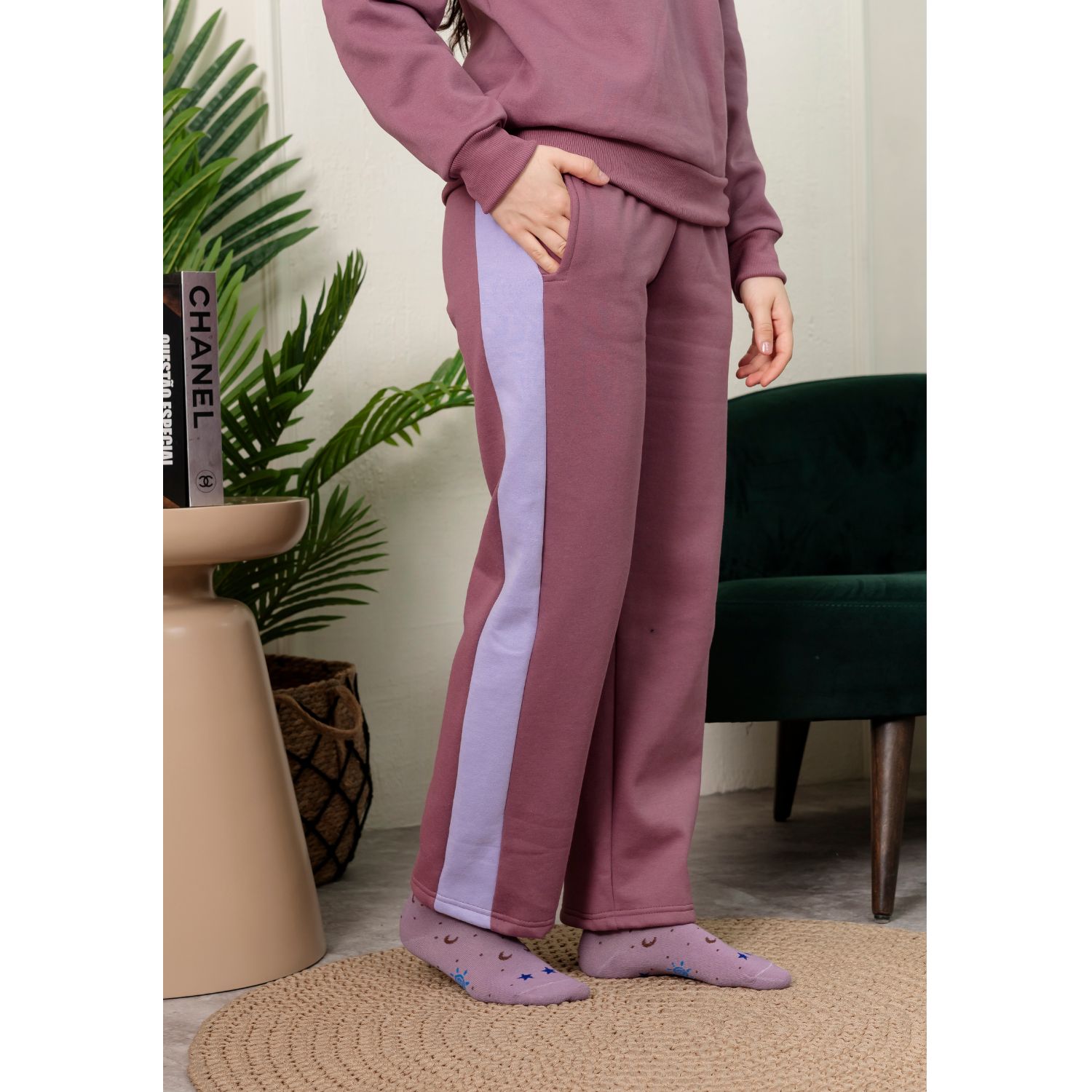 PIJAMA MUJER ALGODÓN FRANELA BUZO MORA - 2