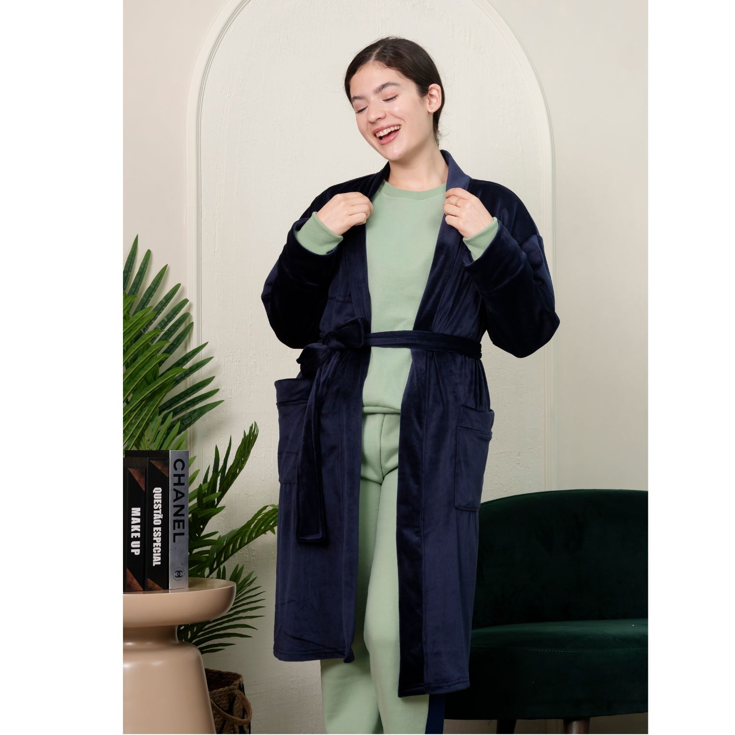 SALIDA DE CAMA ABRIGADORA BONNIE AZUL INVIERNO MUJER - 2