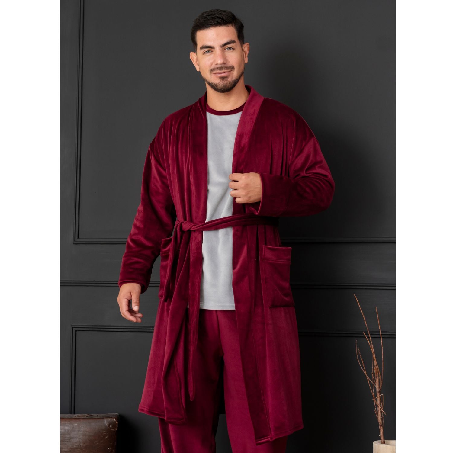 SALIDA DE CAMA ABRIGADORA GUINDA BONNIE INVIERNO HOMBRE - 1