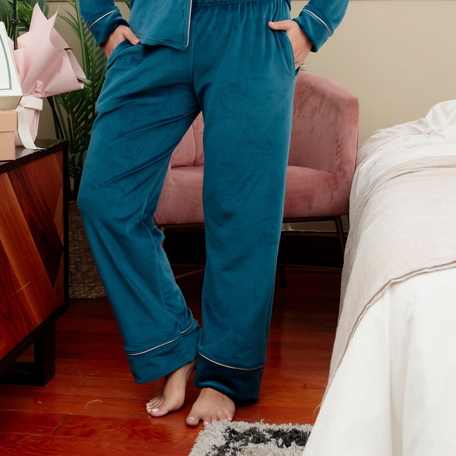 PIJAMA DAMA CAMISERO BONNIE ATERCIOPELADO INVIERNO - 2