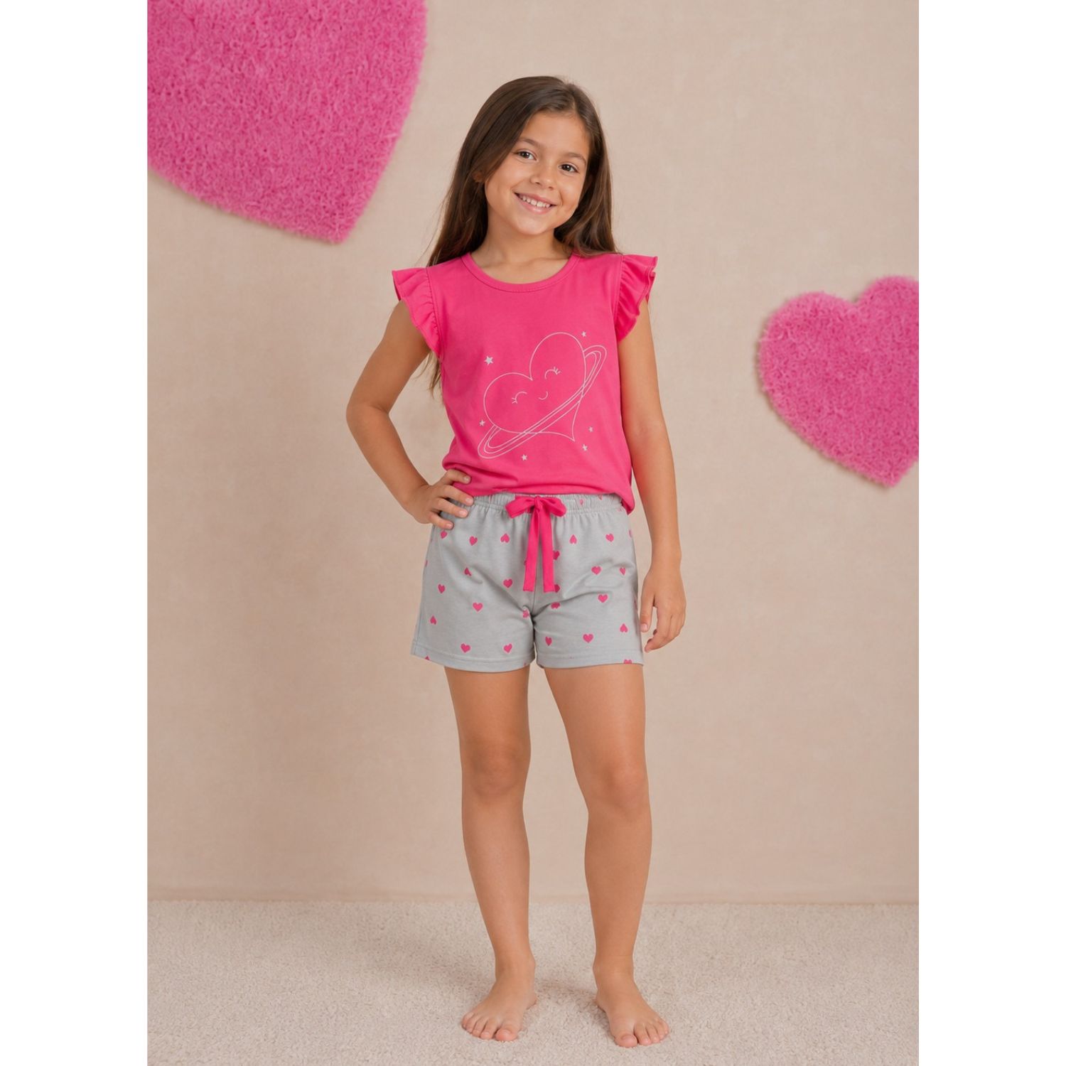 PIJAMA DE NIÑA BVD SHORT ALGODÓN PIMA - 1