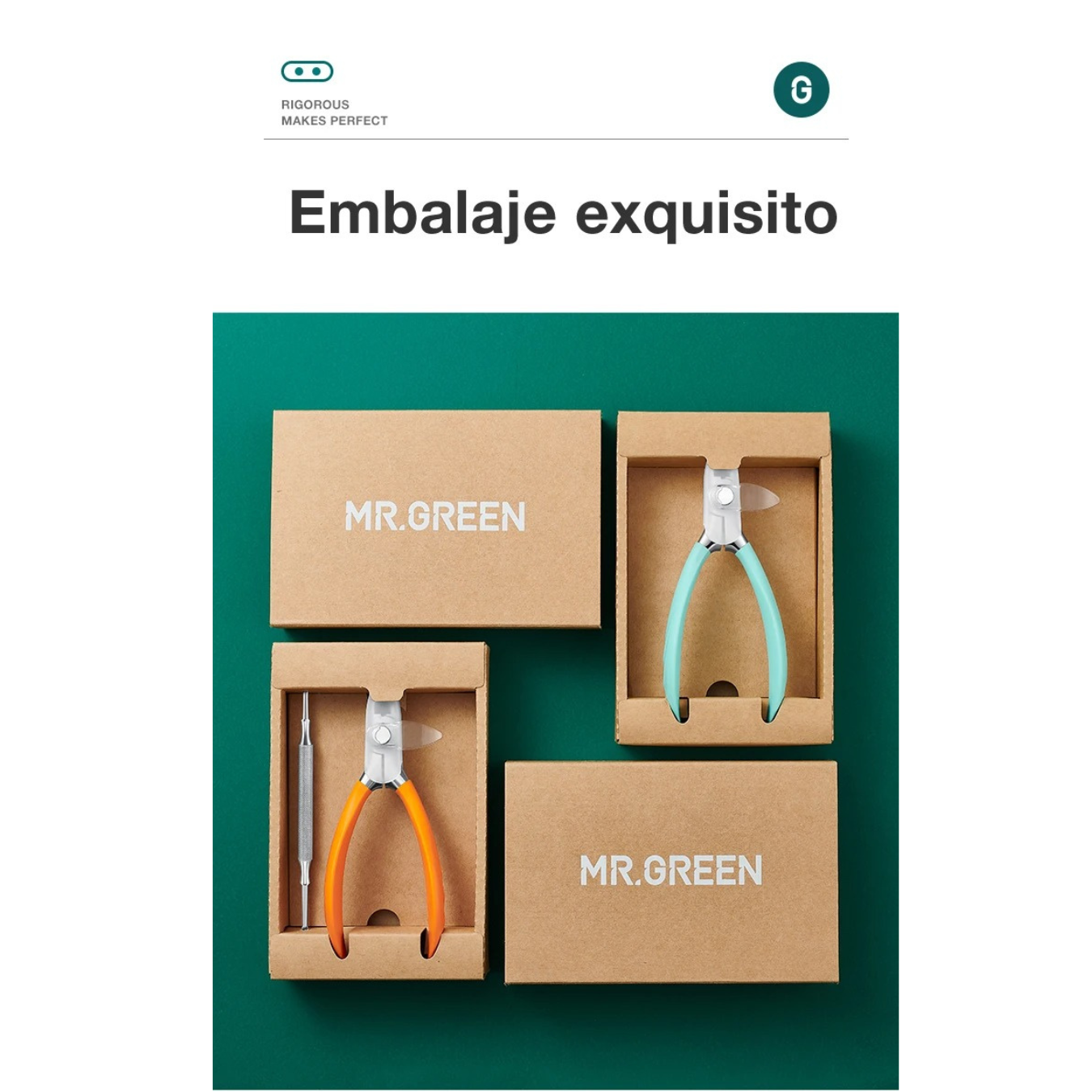CORTAUÑAS UÑAS ENCARNADAS PEDICURA MR GREEN MR9901 ACERO INOXIDABLE ANTISALPICADURAS. - 9