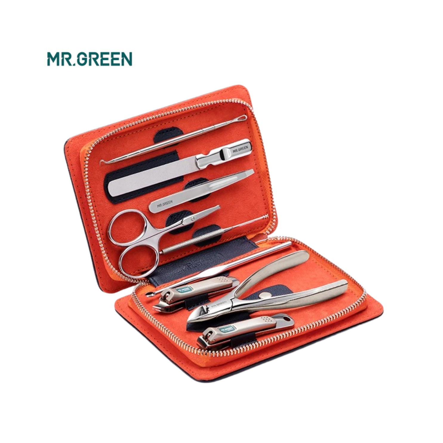 MANICURA PEDICURA CORTAUÑAS MR GREEN MR 6019 CUIDADO PERSONAL SET 9 PIEZAS ACERO INOXIDABLE - 1