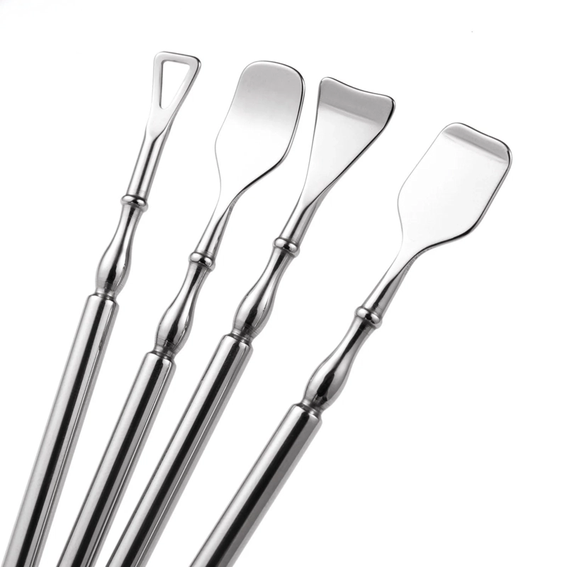 REMOVEDOR EXTRACTOR ESPÁTULAS PUNTOS NEGROS ESPINILLAS SACA COMEDONES SM ACERO INOXIDABLE 4 PIEZAS - 2