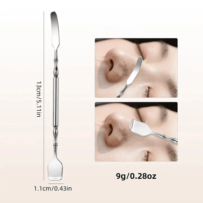 REMOVEDOR EXTRACTOR ESPÁTULAS PUNTOS NEGROS ESPINILLAS SACA COMEDONES SM ACERO INOXIDABLE 4 PIEZAS - 8