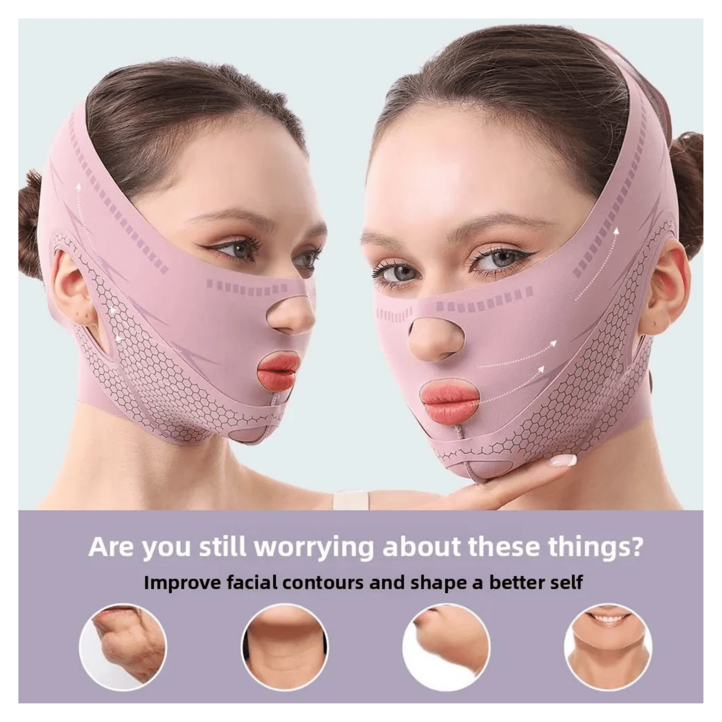 FAJA FACIAL MENTONERA SM NASO LABIAL DOBLE AJUSTE CONTROL DOBLE MENTON PAPADA - 4